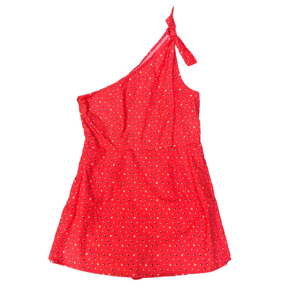 URBAN OUTFITTERS One Shoulder Side Zipper Skort Romper Size‎ Large Red Retro